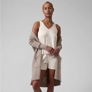 Athleta Cream and Tan Pajama Set